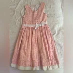 Charter Club Pink Eyelet Dress with White Bow